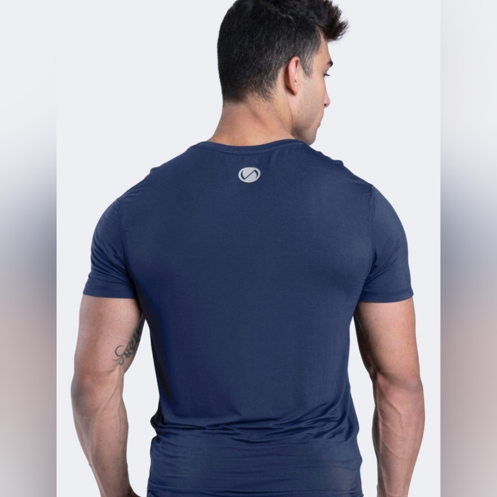 NWT•TLF Apparel Men's Navy Blue V-Neck Tee•95% Rayon From Bamboo &5%Elastane•MED